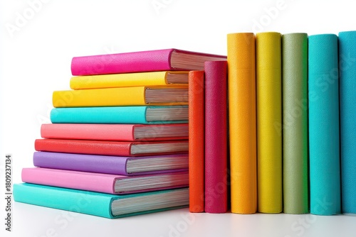 Wallpaper Mural Isolated stack of bright book spines ideal for classroom learning visuals Torontodigital.ca