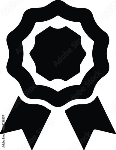 Illustration simple achievement ribbon rosette vector silhouette