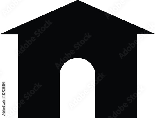 Illustration simple house icon minimal silhouette vector
