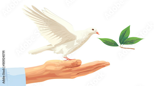 White dove on transparent background, creating a peaceful and beautiful moment