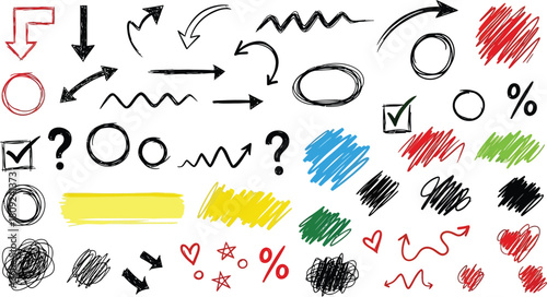 Assorted Hand Drawn Symbols Punctuation and Shapes Collection
