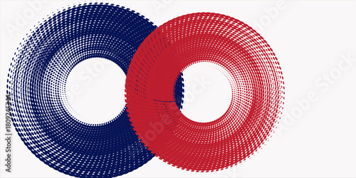 Abstract background with lines and waves. Medium banner size. Element for design. Vector background for brochure, booklet, flyer, poster. Red and white gradient. Love, Valentine's Day