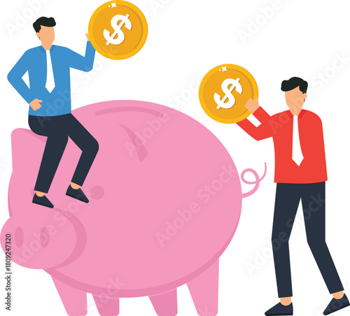 Piggy bank savings financial planning wealth management retirement savings dollar coins capital growth financial success economic stability money management business investment