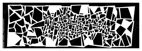 Abstract Geometric Background Texture with Shattered Mosaic Fragments and Broken Glass Effect