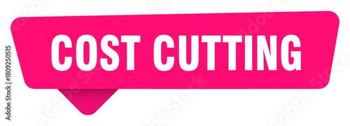 cost cutting magenta sticker isolated on transpatent background. cost cutting sign