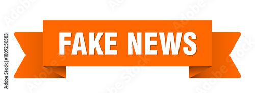 fake news ribbon isolated on transparent background. fake news ribbon