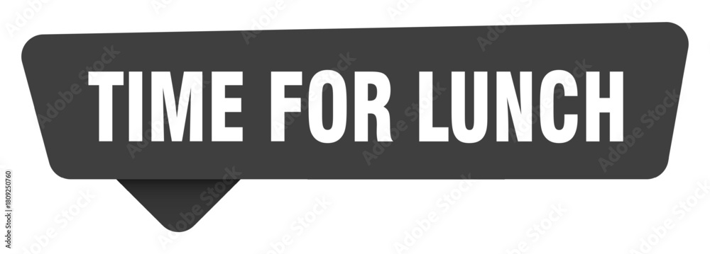 Obraz premium time for lunch black sign isolated on transpatent background. time for lunch sticker