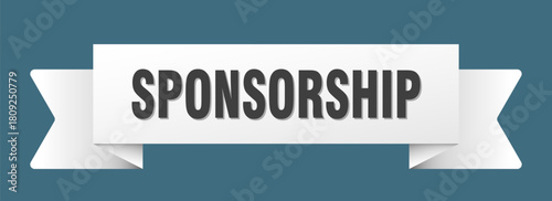 sponsorship ribbon isolated on transparent background. sponsorship ribbon
