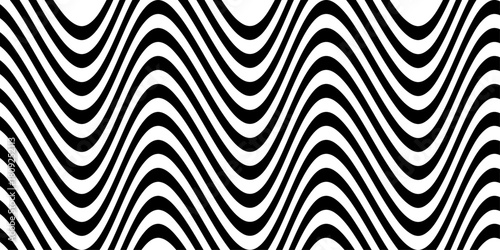 black and white abstract background. Abstract Black and White Geometric Pattern with Waves. Striped Structural Texture. Raster Illustration.