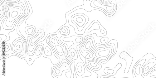 Topographic map backdrop. Conditional geography scheme and the terrain path. Contour line abstract background.  Concept of technology, science. Wallpaper. Pattern.