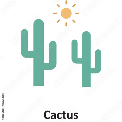 Cactus Vector icon which can easily modify or edit