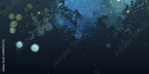 Abstract dark blue background with light spots and splatter texture