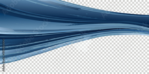 Abstract blue wave background with transparent lower section for text or image