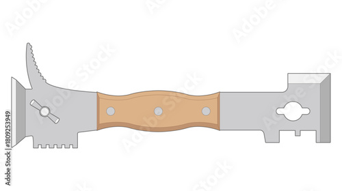 A vector illustration of a beekeeper's tool, featuring a chisel, isolated on a white background.