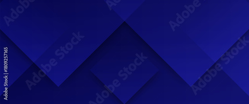 Dark blue abstract background with overlapping geometric squares.