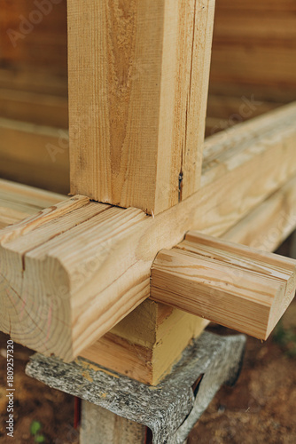 construction of a house from profiled timber