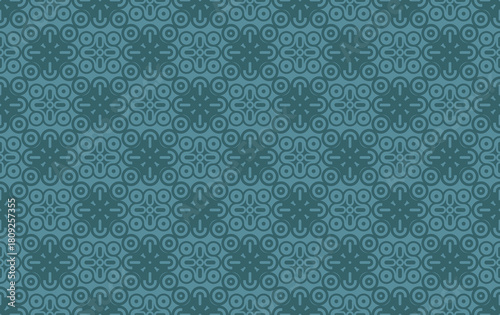 Teal and Dark Cyan Geometric Seamless Pattern