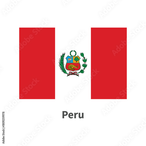 Peru flag illustration on white background