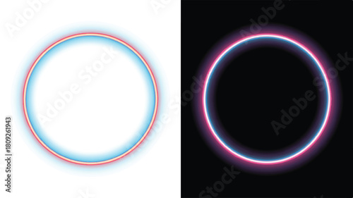 Blue and white vector numbers set in circular design elements