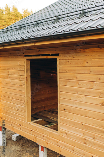 construction of a house from profiled timber