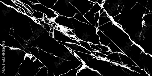 "Premium black marble surface with striking white fractures, ideal for luxury branding, packaging, wall textures, digital art, and upscale design projects; clean, bold, and high-definition."