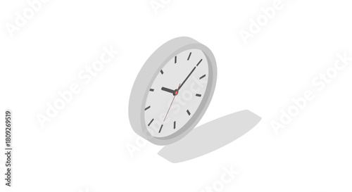 Isometric Clock Icon Illustrates Time Management and Punctuality.