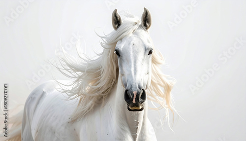 Majestic White Horse Portrait