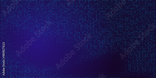 Random Binary Data Matrix Wide. Blue Binary Data Software Programming Code Background. Random Parts of Program Code.