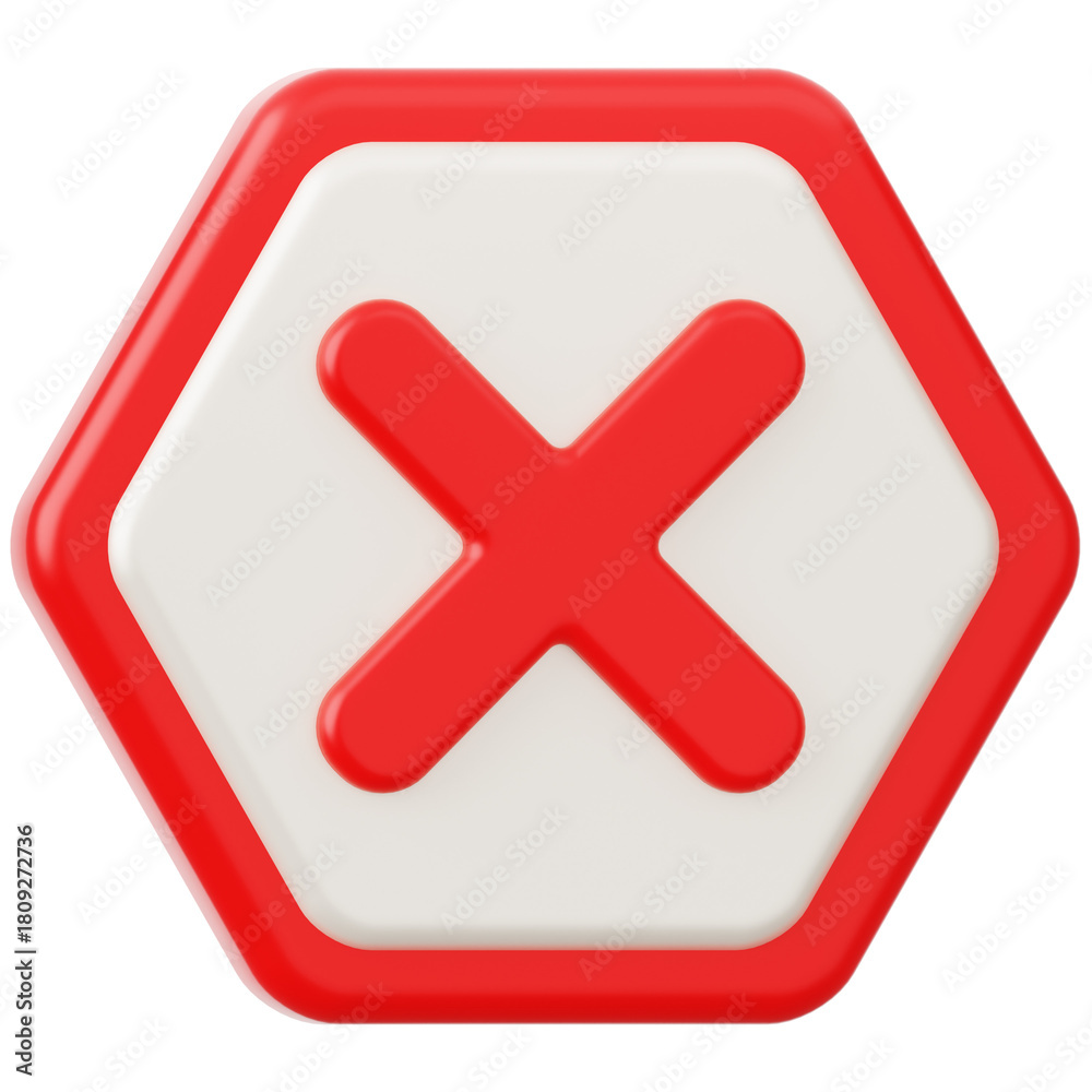 Obraz premium Cross Danger Sign 3D Icon