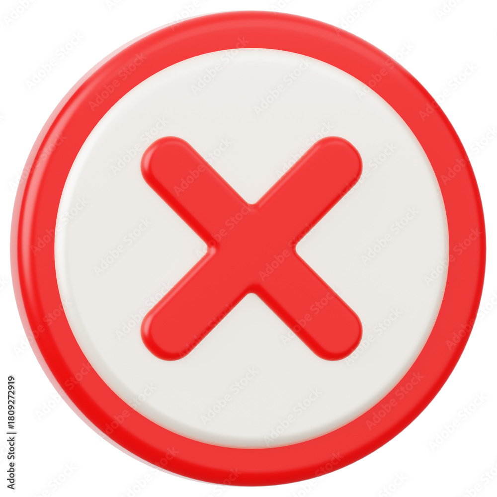 Obraz premium Cross Danger Sign 3D Icon