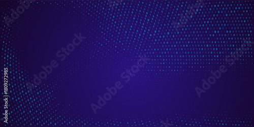 Random Binary Data Matrix Wide. Blue Binary Data Software Programming Code Background. Random Parts of Program Code.