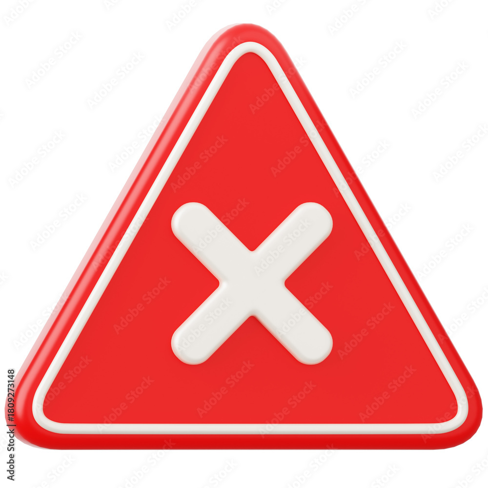 Obraz premium Cross Danger Sign 3D Icon