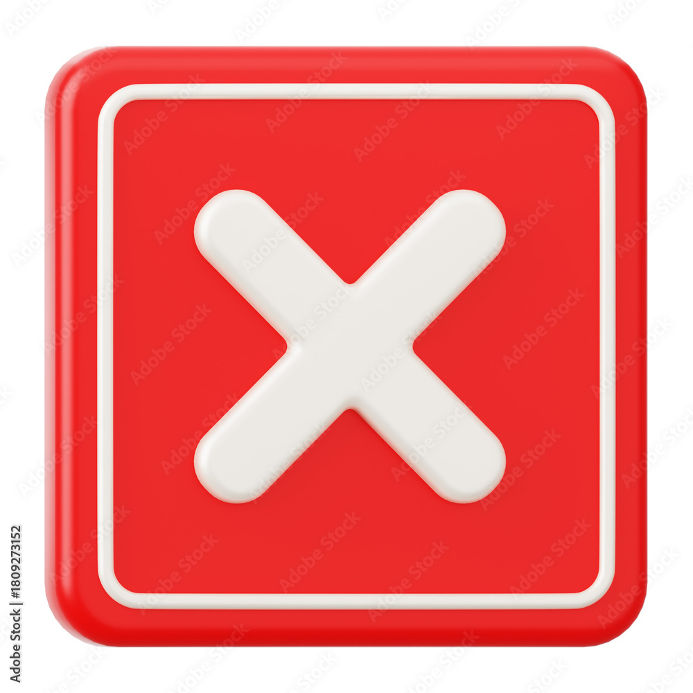 Obraz premium Cross Danger Sign 3D Icon