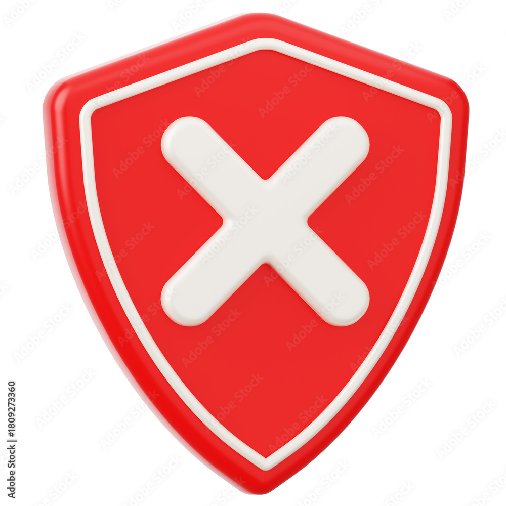 Obraz premium Cross Danger Sign 3D Icon