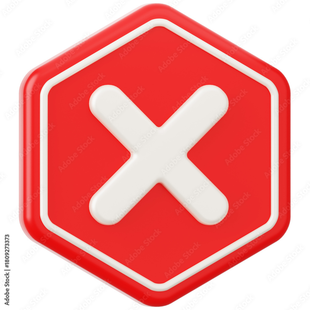Obraz premium Cross Danger Sign 3D Icon