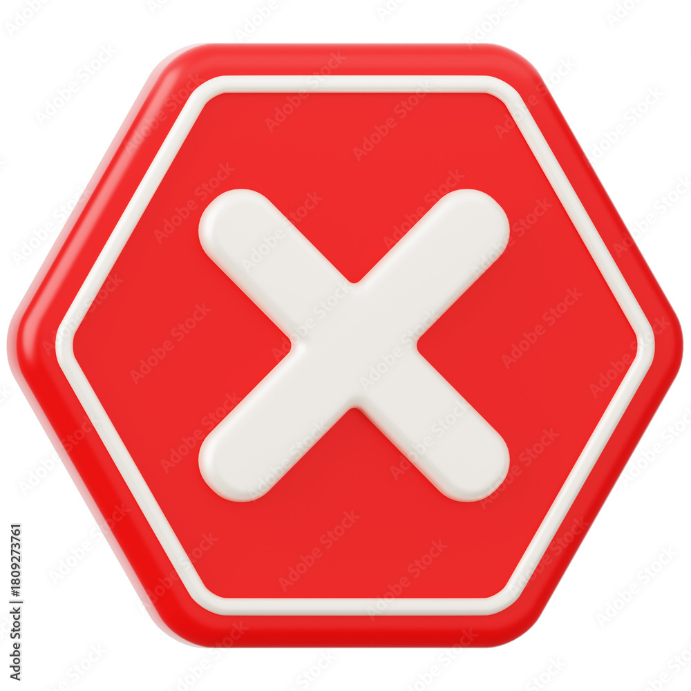 Obraz premium Cross Danger Sign 3D Icon
