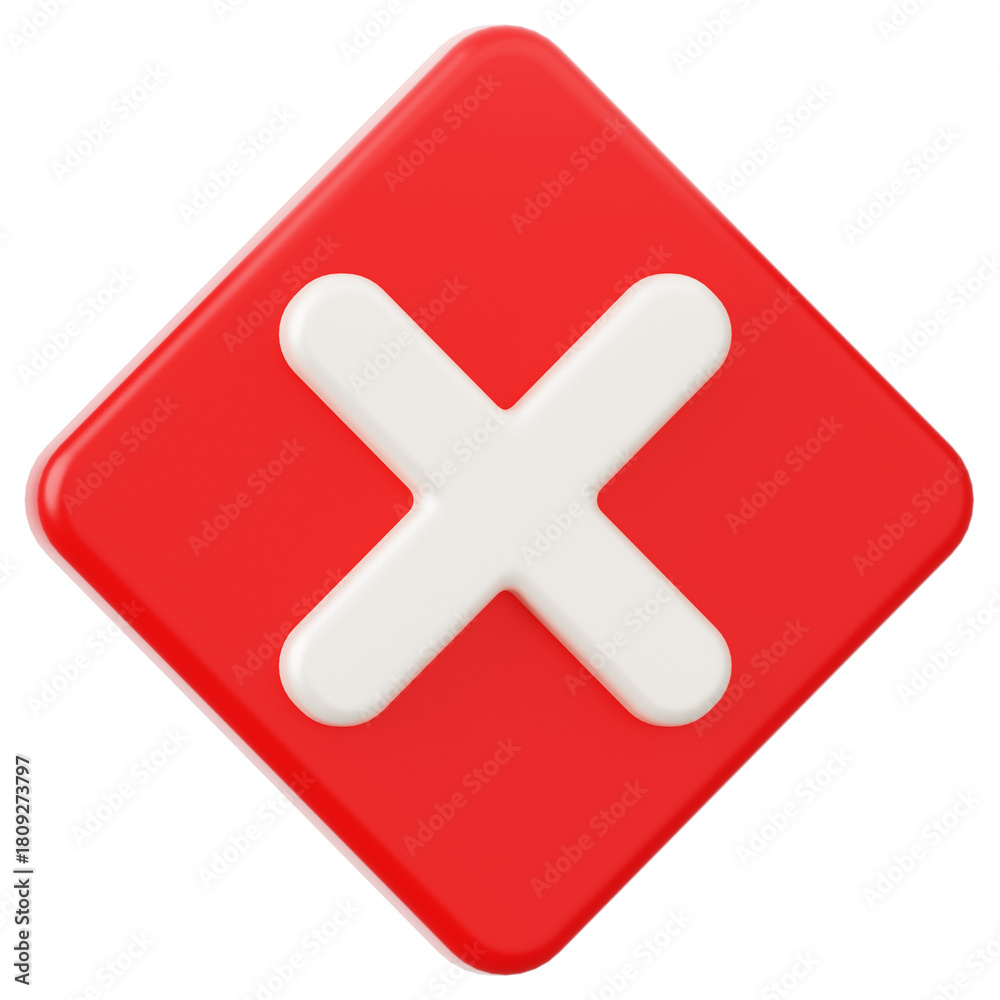 Fototapeta premium Cross Danger Sign 3D Icon