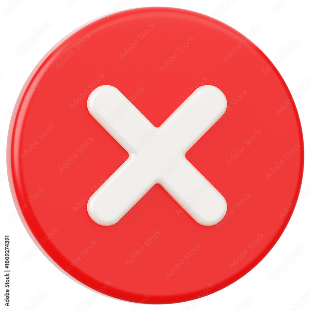 Fototapeta premium Cross Danger Sign 3D Icon