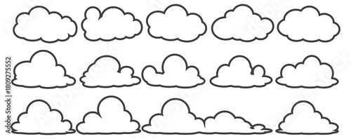 cloud bubble illustration with outline style.