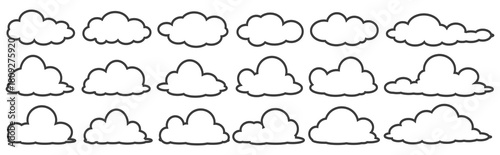 cloud bubble illustration with outline style.