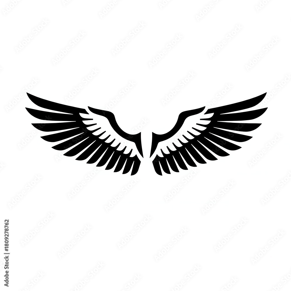 Obraz premium Dark Stylized Bird Wings Icon