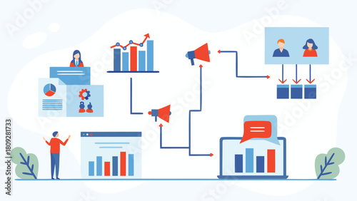 Visual representation of a business team building workflow illustrating processes collaboration and project progression through a clear and organized diagrammatic structure