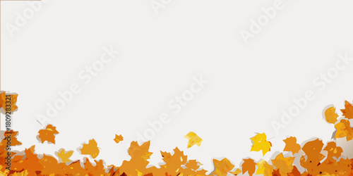 Autumn leaves border with copy space for seasonal greetings and designs