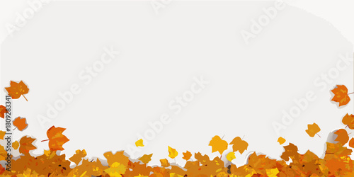 Autumn leaves border with white background for text or design