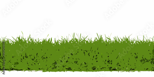 Illustration of a green grass border on a white background