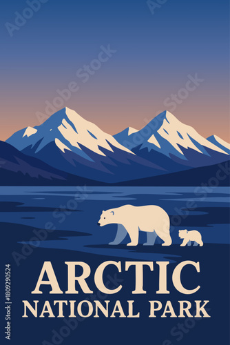 Polar Bears in the Arctic Landscape Alaska