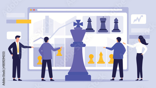 Diverse team collaborates on strategic planning analyzing complex multi layered data visualizations for insightful decision making and future development