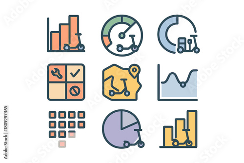 Electric scooter sharing service data analytics and mobility statistics