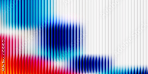 3d render, dynamic abstract geometric stripes in blue and green gradient on a black background