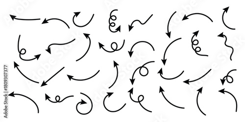 Hand drawn arrow icon vector. Directional Signage, pointer, navigation symbol. vector illustration.